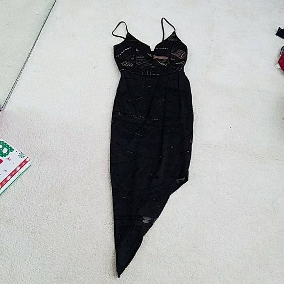 Papaya Dresses & Skirts - Black Lace Asymettrical Dress